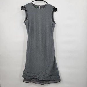 J.Crew Tweed Rib Sheath Dress Sleeveless Keyhole Lined Solid 4 Womens Gray